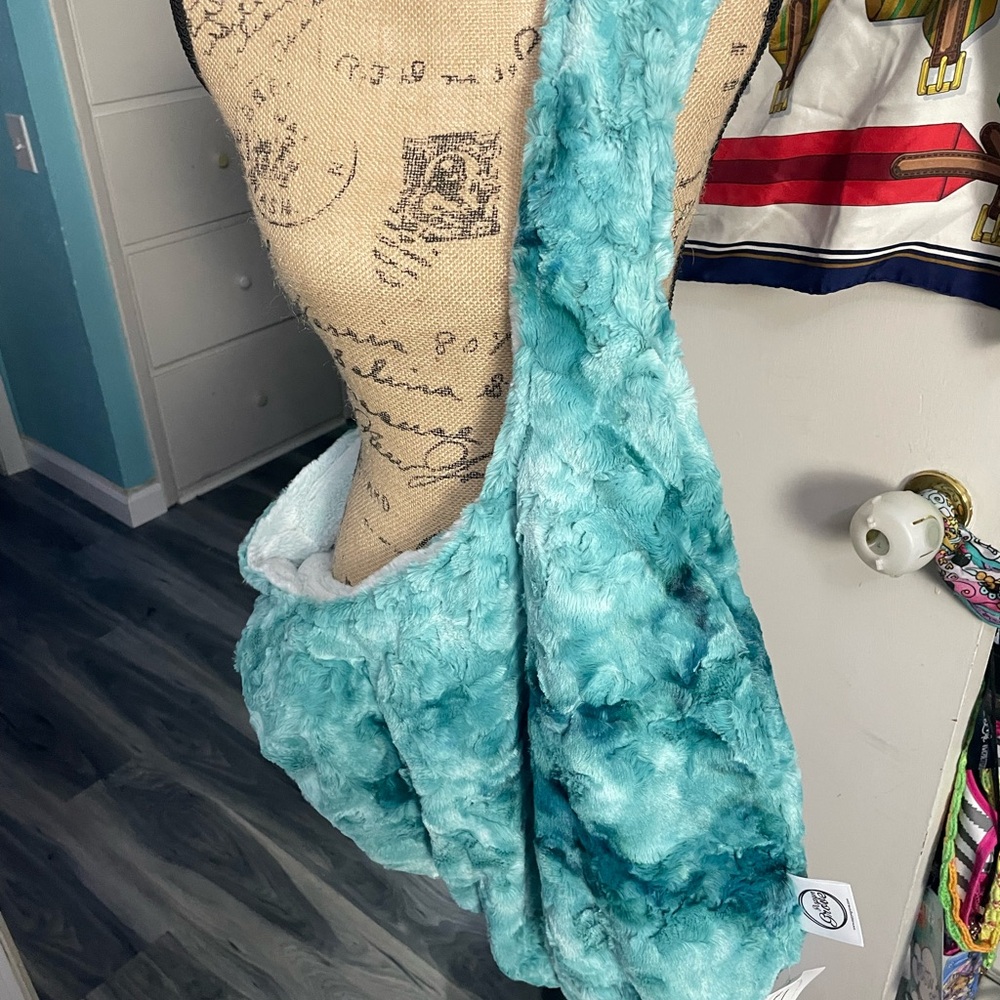 MINKY Luxurious Faux Fur Hobo Bag - Teal